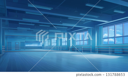 動漫背景夜晚的舞蹈室 動漫背景夜晚的舞蹈室 131788653