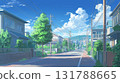 動漫風格背景安靜的住宅區 131788665