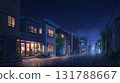 動漫風格背景：夜晚安靜的住宅區 131788667