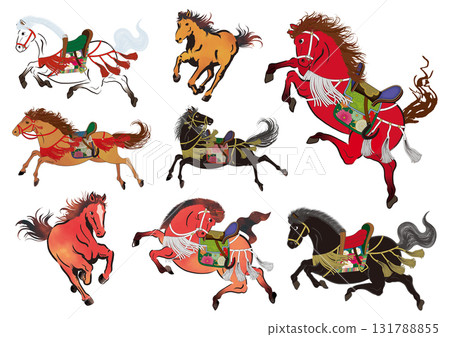 Horse illustration set 3 131788855