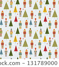Seamless Christmas Pattern with Nutcrackers in Vector on light blue background. 131789000
