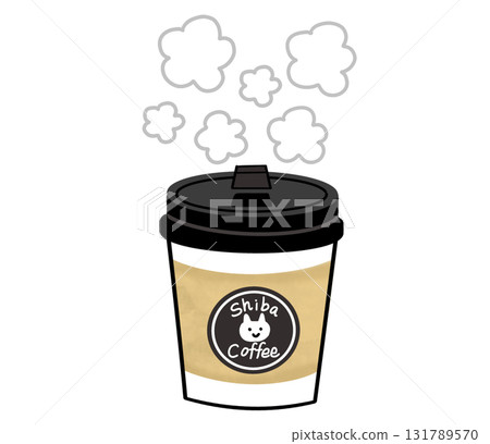 Warm, steaming hot coffee in a paper cup with a lid Warm, steaming hot coffee in a paper cup with a lid 131789570