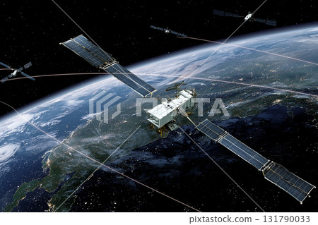 Digital background inspired by space development and satellite communication networks Digital background inspired by space development and satellite communication networks 131790033