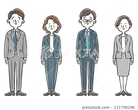Various business people, whole body vector 131790296
