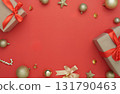 Christmas Gift Background with Ornaments 131790463