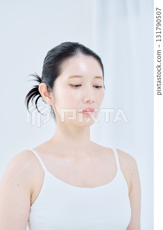 A woman with a troubled face A woman with a troubled face 131790507
