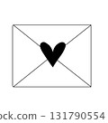 Love letter Isolated. Vector graphic line illustration. Envelope Hand drawn graphic Banner, poster, wrapping paper, sticker, print, modern textile design. For logo, web, package, sticker. 131790554