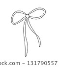 bow and ribbon Isolated. Vector graphic line illustration. for Christmas gifts, Valentine's Day, birthday, Valentine's Day Use for cosmetic package, shop, store, spa salon, wellness program, skin. 131790557