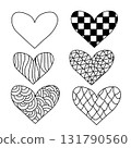 Set of hand drawn heart. Isolated. Vector graphic line illustration. collection scribble markers hearts isolated on white background. for print, scrap booking, graphic design, web and other. 131790560