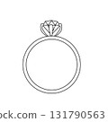 Wedding ring icon. Isolated. Vector graphic line illustration. Jewelry logo. Engagement diamond ring icon. Proposal symbol. Diamond ring engagement or wedding ring. 131790563