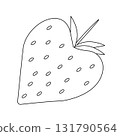 Strawberry love Isolated. Vector graphic line illustration. For organic product packaging, culinary branding, herbal labels, and botanical design projects. 131790564