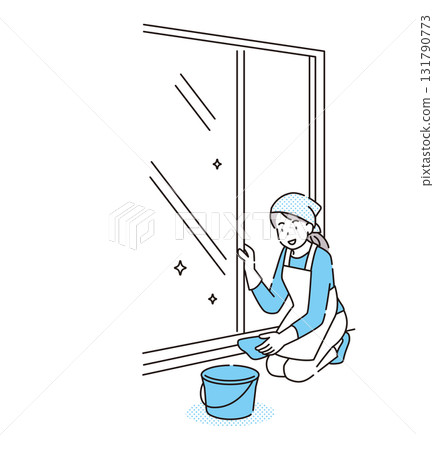 Window cleaning, wet wiping, cleaning 131790773