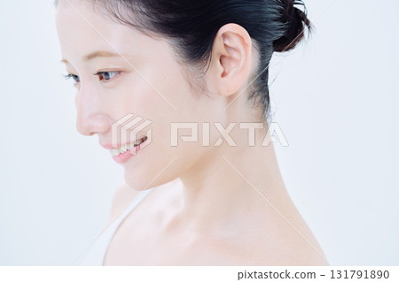 A beautiful woman with skin 131791890
