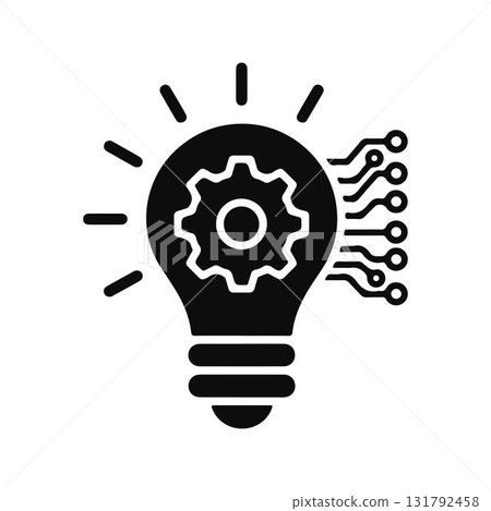 Smart Solution Concept. Digital Innovation Bulb. Smart Solution Concept. Digital Innovation Bulb. 131792458