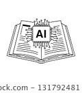 AI Learning and Education Concept. AI Technology in Books. 131792481