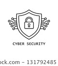 Digital Security Protection. Network Security Shield with Lock. 131792485