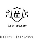 Digital Security Protection. Network Security Shield with Lock. 131792495