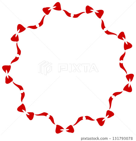 A round frame of many red ribbons A round frame of many red ribbons 131793078