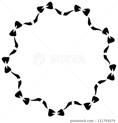 Round frame of lots of black ribbons Round frame of lots of black ribbons 131793079