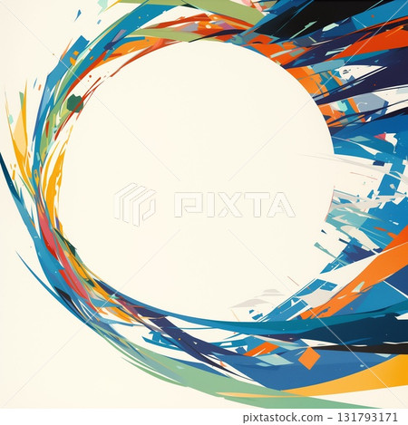 Abstract background with colorful light lines intersecting in the center with white margin Abstract background with colorful light lines intersecting in the center with white margin 131793171