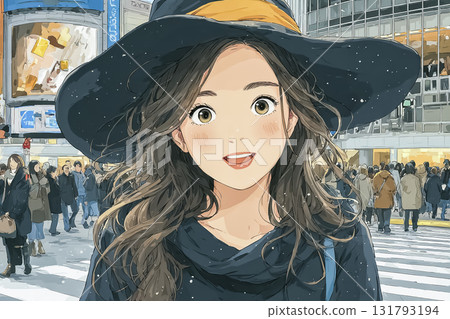 Miyu Series: Miyu, a high school witch, participates in a Halloween event at Shibuya Crossing 131793194