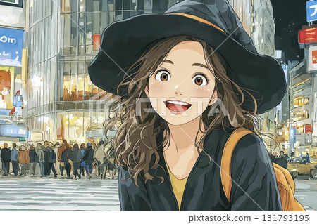 Miyu Series: Miyu, a high school witch, participates in a Halloween event at Shibuya Crossing 131793195