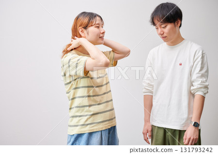 面對面的夫婦,孕婦,孕婦 面對面的夫婦,孕婦,孕婦 131793242