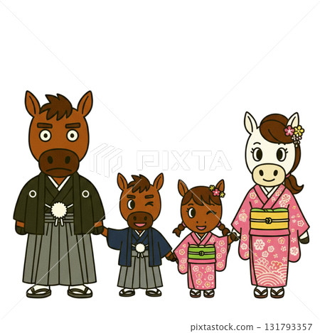 穿著和服的馬家族 131793357