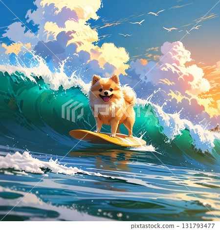 Surfing dog 131793477