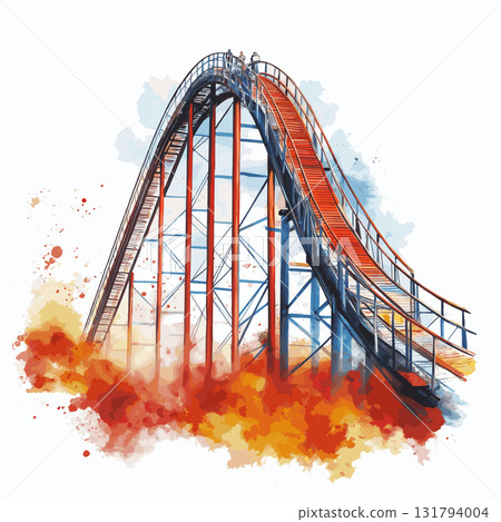 Cedar Point. Cedar Point hand drawn watercolor illustration Cedar Point. Cedar Point hand drawn watercolor illustration 131794004
