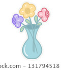 Party sticker collection set. Cute pastel colors. Can be used for card, invitation, border. Isolated illustration of birthday, elements like gift, cake, balloon, hand drawn cartoon illustration. 131794518