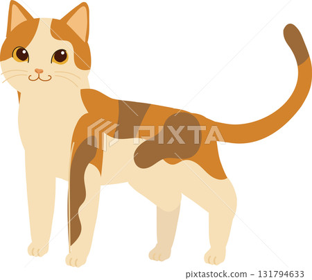 a lovely orange and brown calico cat drawn in minimalist style great for animal lovers art prints and creative design use a lovely orange and brown calico cat drawn in minimalist style great for animal lovers art prints and creative design use 131794633