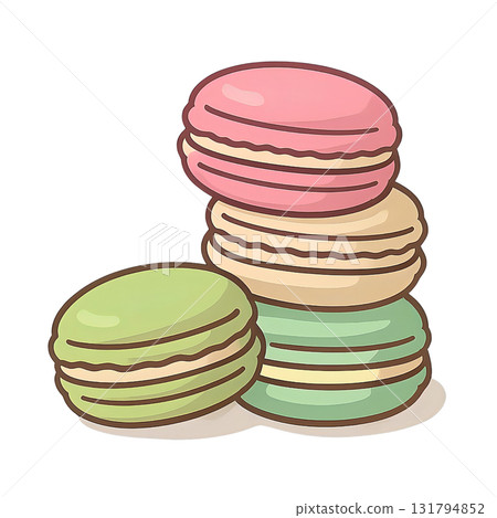 簡單的粉紅色馬卡龍插畫 簡單的粉紅色馬卡龍插畫 131794852