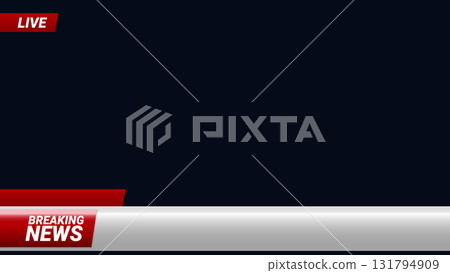Breaking news lower third banner template for live television broadcast Breaking news lower third banner template for live television broadcast 131794909