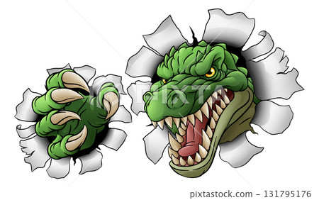 Dinosaur Crocodile Alligator Lizard Sports Mascot 131795176