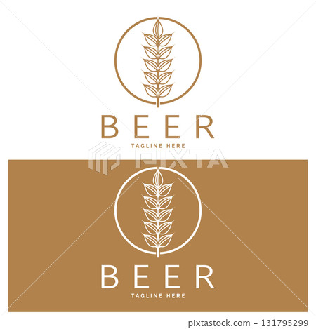 Beer logo template with vintage craft wheat.For badge, emblem,malt,beer company,bar,alcoholic drink Beer logo template with vintage craft wheat.For badge, emblem,malt,beer company,bar,alcoholic drink 131795299