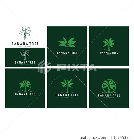 Simple Silhouette Banana Tree Logo. Flat Design vector Simple Silhouette Banana Tree Logo. Flat Design vector 131795351