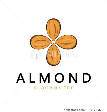 simple almond logo,for business,badge,trademark,almond oil,almond farm,almond shop,vector simple almond logo,for business,badge,trademark,almond oil,almond farm,almond shop,vector 131795636