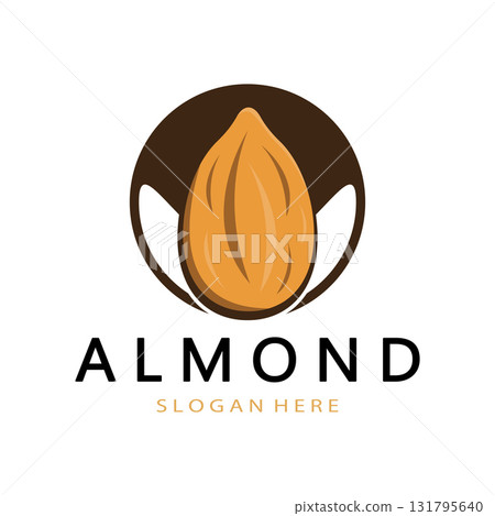 simple almond logo,for business,badge,trademark,almond oil,almond farm,almond shop,vector 131795640