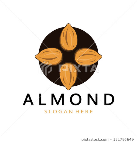 simple almond logo,for business,badge,trademark,almond oil,almond farm,almond shop,vector 131795649