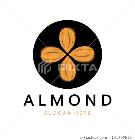 simple almond logo,for business,badge,trademark,almond oil,almond farm,almond shop,vector simple almond logo,for business,badge,trademark,almond oil,almond farm,almond shop,vector 131795652