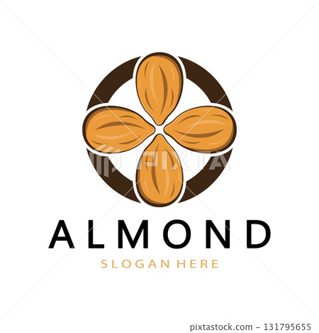 simple almond logo,for business,badge,trademark,almond oil,almond farm,almond shop,vector simple almond logo,for business,badge,trademark,almond oil,almond farm,almond shop,vector 131795655