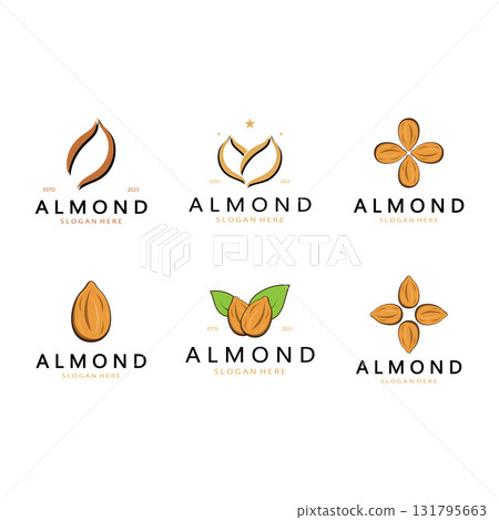simple almond logo,for business,badge,trademark,almond oil,almond farm,almond shop,vector simple almond logo,for business,badge,trademark,almond oil,almond farm,almond shop,vector 131795663
