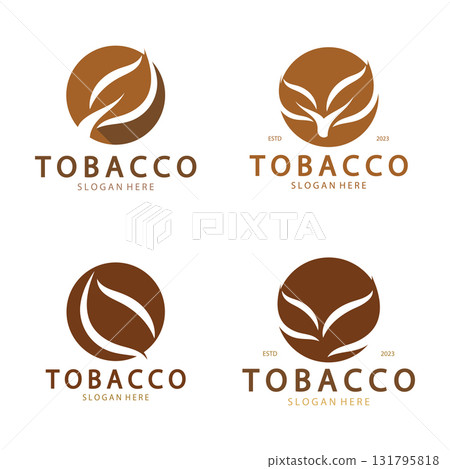 tobacco leaf logo,tobacco field and tobacco cigarette logo template design vector 131795818
