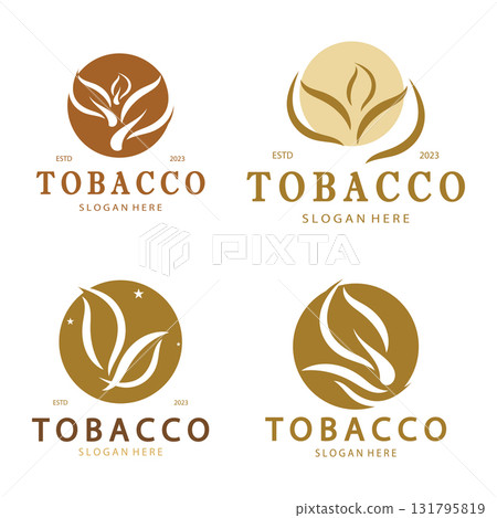 tobacco leaf logo,tobacco field and tobacco cigarette logo template design vector 131795819