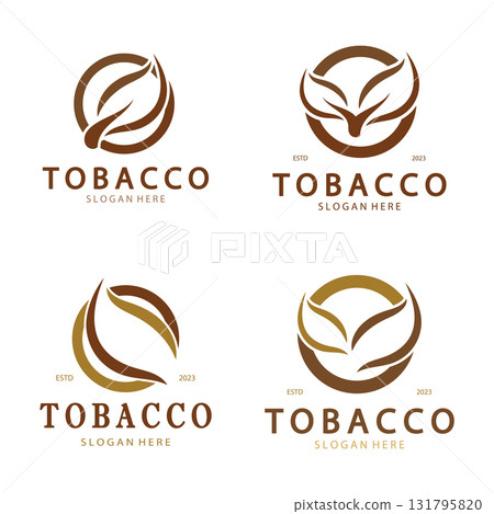 tobacco leaf logo,tobacco field and tobacco cigarette logo template design vector 131795820
