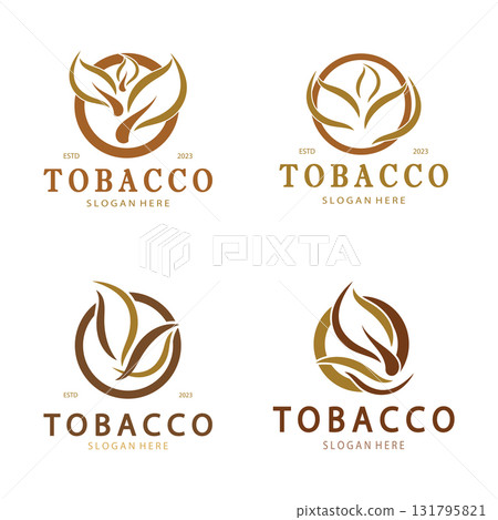 tobacco leaf logo,tobacco field and tobacco cigarette logo template design vector 131795821