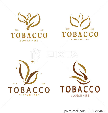 tobacco leaf logo,tobacco field and tobacco cigarette logo template design vector 131795825