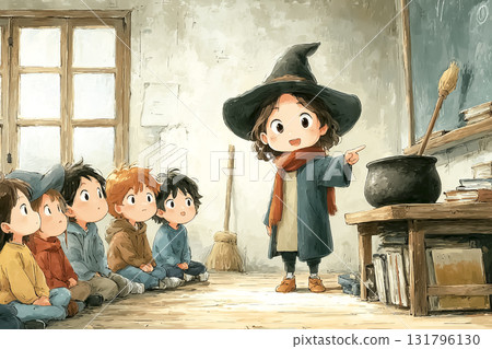 美優系列：美優魔女老師在小學教授魔法的場景 131796130