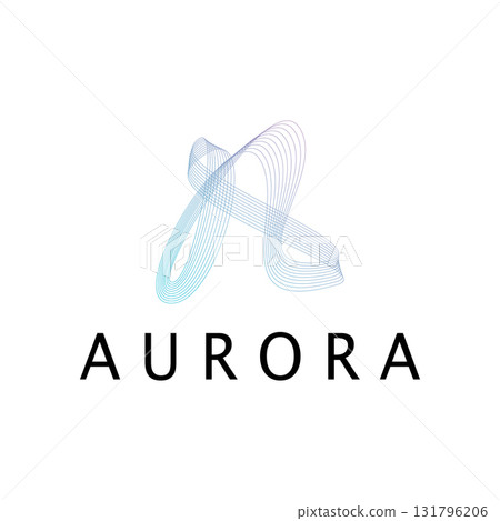 aurora logo design icon illustration vector template aurora logo design icon illustration vector template 131796206